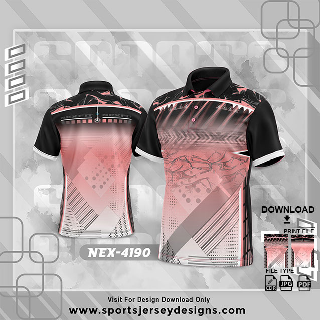 NEX-4190- PINK AND GREY PATTERNS SPORTSWEAR SUBLIMATION JERSEY DESIGN ₹349.00