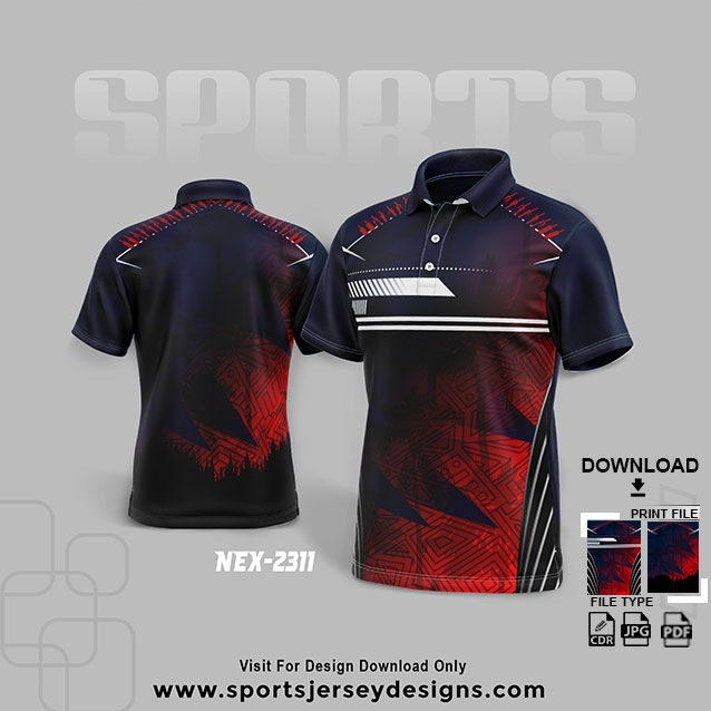 NEX-2311 RED AND NAVY BLUE SPORTSWEAR SUBLIMATION JERSEY DESIGN