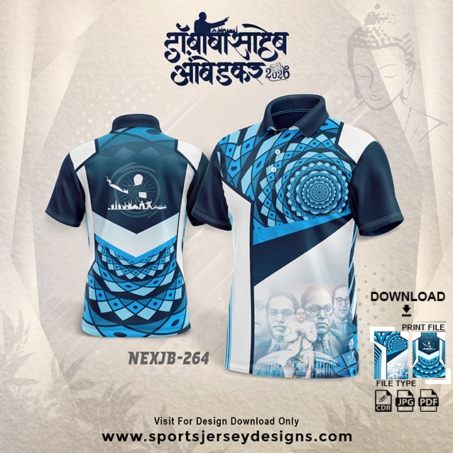NEXJB-264 Dr. Babasaheb Ambedkar Jayanti Jersey Design BLUE | 14 April Group T-Shirt
