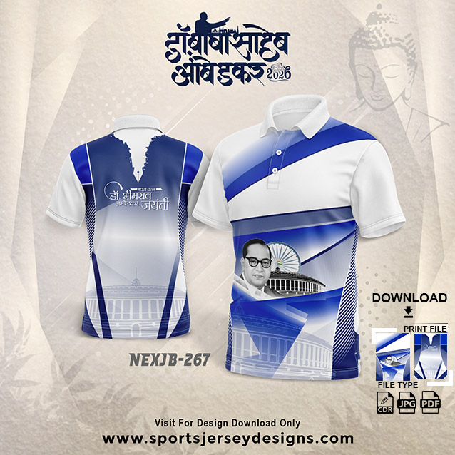 NEXJB-267 Dr. Babasaheb Ambedkar Jayanti Jersey Design BLUE | 14 April Group T-Shirt
