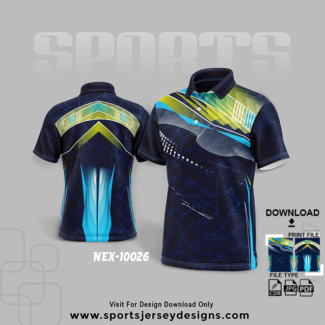NEX-10026 BLUE AND YELLOW SPORTSWEAR SUBLIMATION JERSEY DESIGN