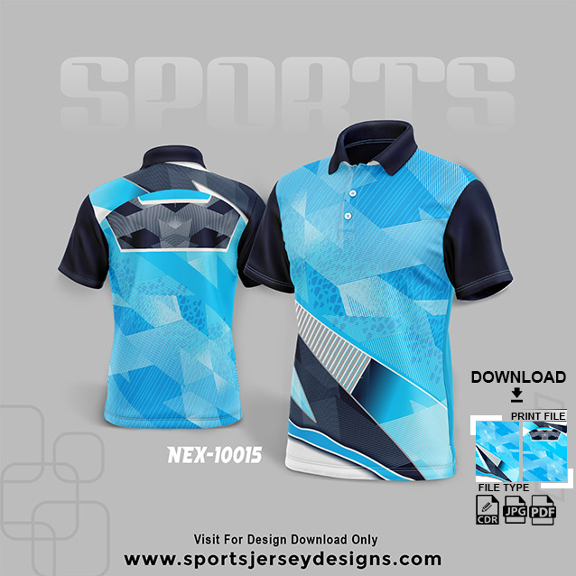 NEX-10015 BLUE AND WHITE SPORTSWEAR SUBLIMATION JERSEY DESIGN
