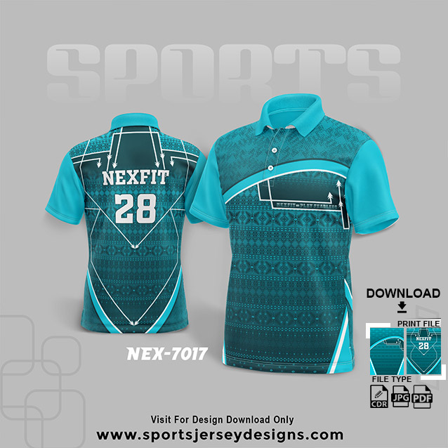 NEX-7017 BLUE SPORTSWEAR SUBLIMATION JERSEY DESIGN