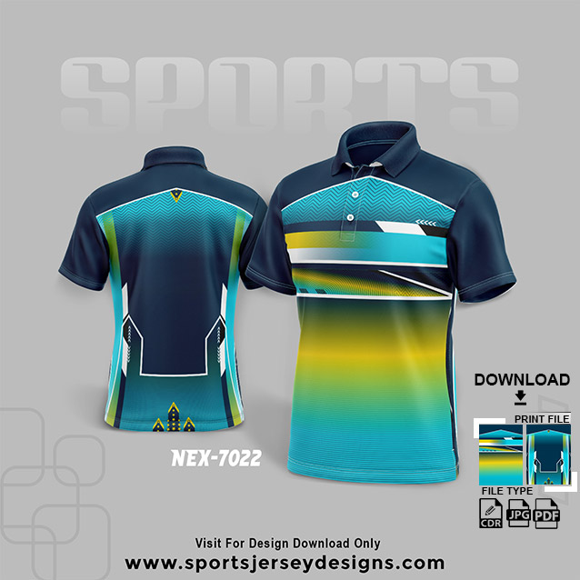 NEX-7022 BLUE SPORTSWEAR SUBLIMATION JERSEY DESIGN