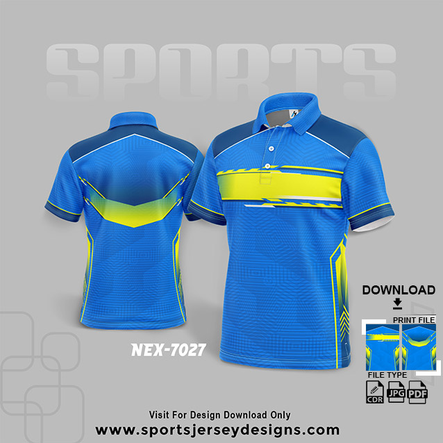 NEX-7027 BLUE SPORTSWEAR SUBLIMATION JERSEY DESIGN