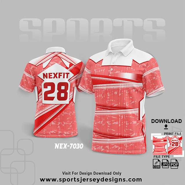 NEX-7030 RED SPORTSWEAR SUBLIMATION JERSEY DESIGN