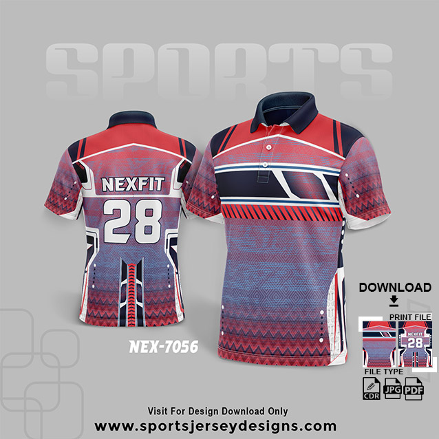 NEX-7056 BLUE WITH WHITE SPORTSWEAR SUBLIMATION JERSEY DESIGN