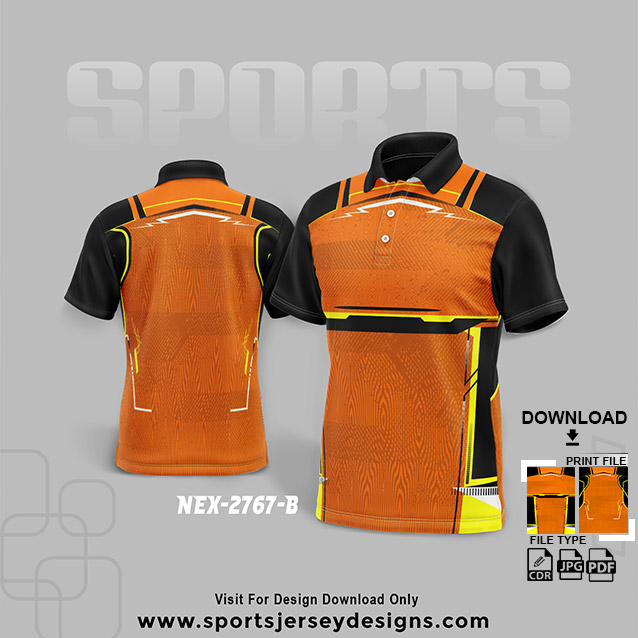 NEX-2767 ORANGE WITH BLACK SPORTSWEAR SUBLIMATION JERSEY DESIGN