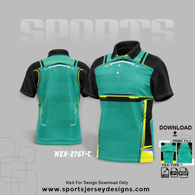 NEX-2767 GREEN WITH BLACK SPORTSWEAR SUBLIMATION JERSEY DESIGN