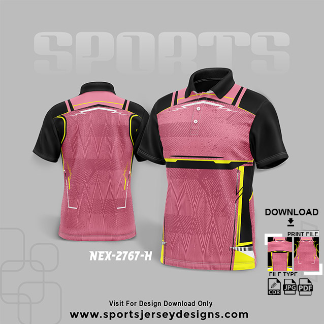 NEX-2767 PINK WITH BLACK SPORTSWEAR SUBLIMATION JERSEY DESIGN