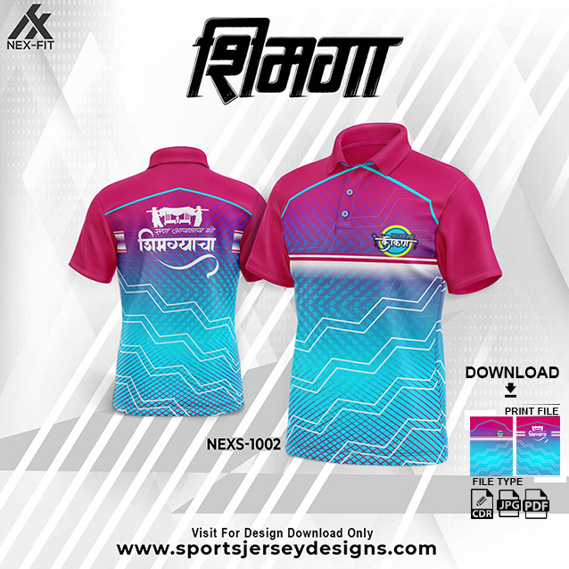 NEXS-1002 PINK AND BLUE SHIMGA FESTIVAL SUBLIMATION JERSEY DESIGN