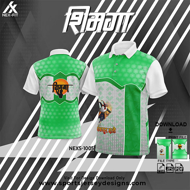 NEXS-1005 GREEN AND WHITE SHIMGA FESTIVAL SUBLIMATION JERSEY DESIGN