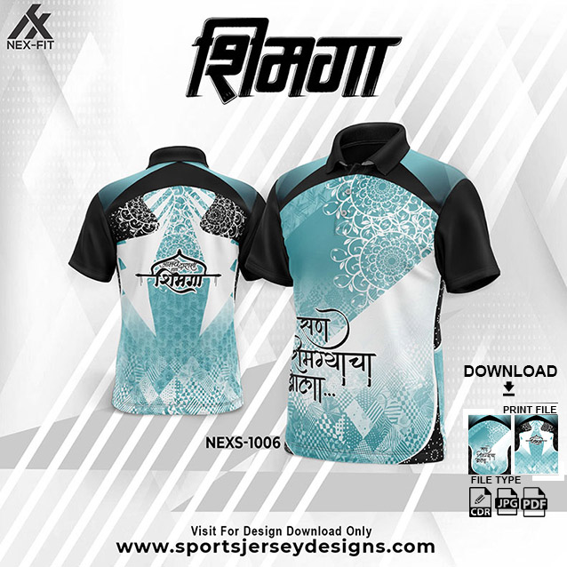 NEXS-1006 GREEN AND WHITE SHIMGA FESTIVAL SUBLIMATION JERSEY DESIGN