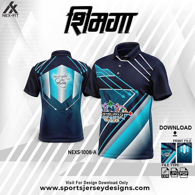 NEXS-1008 A BLUE AND BLACK SHIMGA FESTIVAL SUBLIMATION JERSEY DESIGN