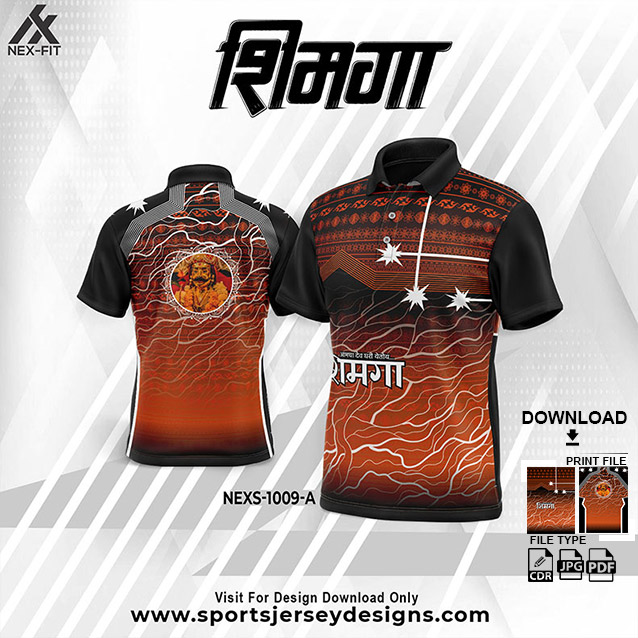 NEXS-1009 A BROWN AND BLACK SHIMGA FESTIVAL SUBLIMATION JERSEY DESIGN