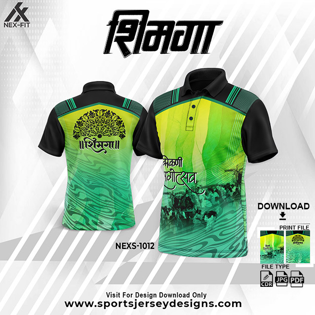 NEXS-1012  GREEN AND BLACK SHIMGA FESTIVAL SUBLIMATION JERSEY DESIGN