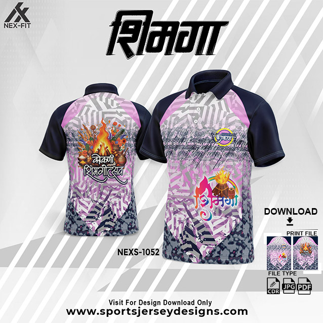 NEXS-1052 PINK WITH BLUE SHIMGA FESTIVAL SUBLIMATION JERSEY DESIGN