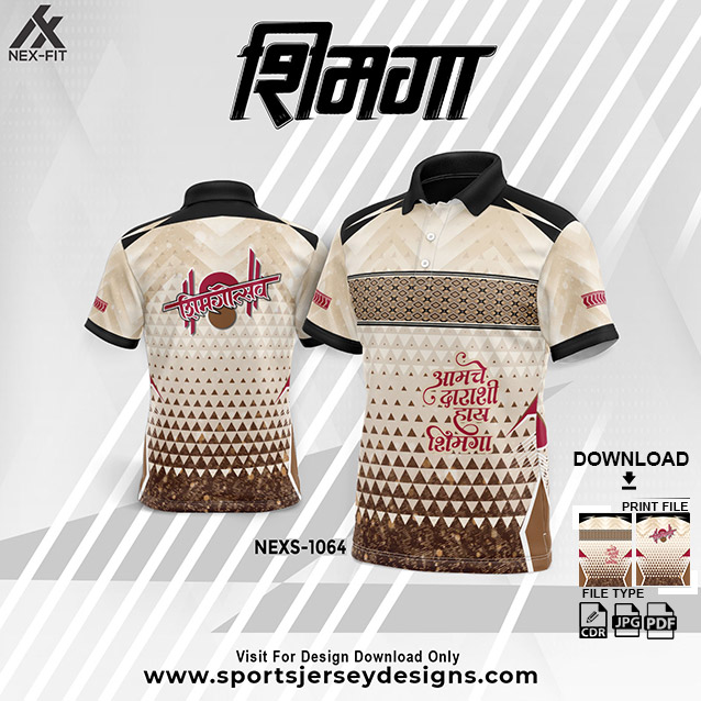NEXS-1064 BROWN WITH BLACK SHIMGA FESTIVAL SUBLIMATION JERSEY DESIGN
