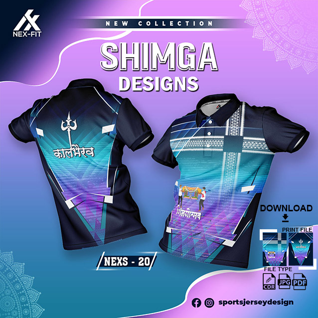 NEXS-20 NAVY BLUE-PURPLLE AND BLUE SHIMGA FESTIVAL SUBLIMATION JERSEY DESIGN