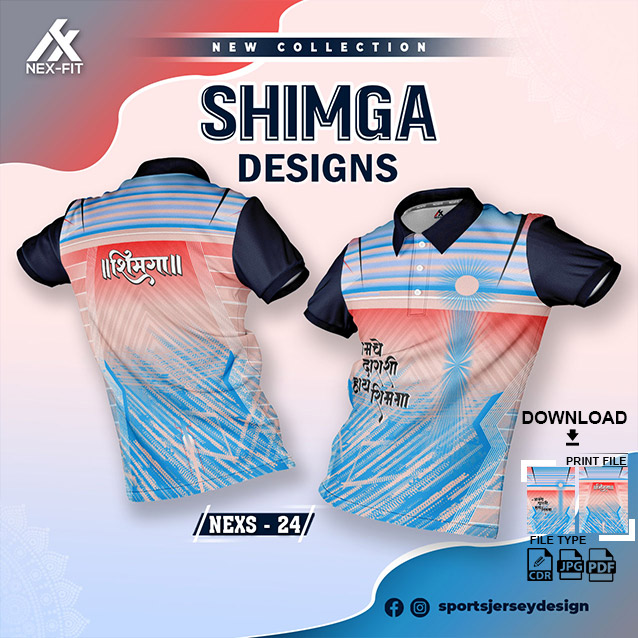 NEXS-24 PEACH AND BLUE SHIMGA FESTIVAL SUBLIMATION JERSEY DESIGN