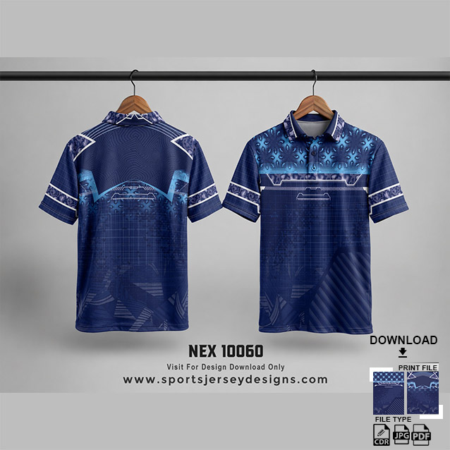 NEX-10060 WHITE  AND BLUE SPORTSWEAR SUBLIMATION JERSEY DESIGN