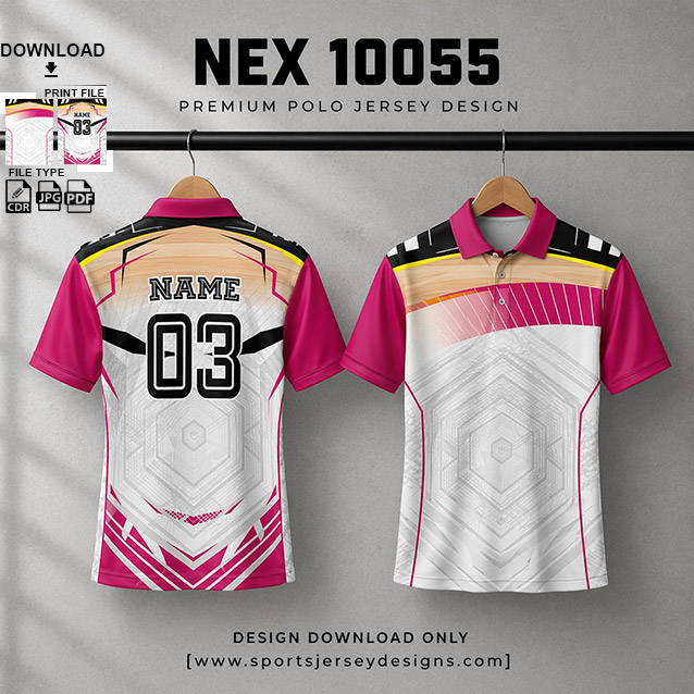 NEX-10059 WHITE AND PINK SPORTSWEAR SUBLIMATION JERSEY DESIGN