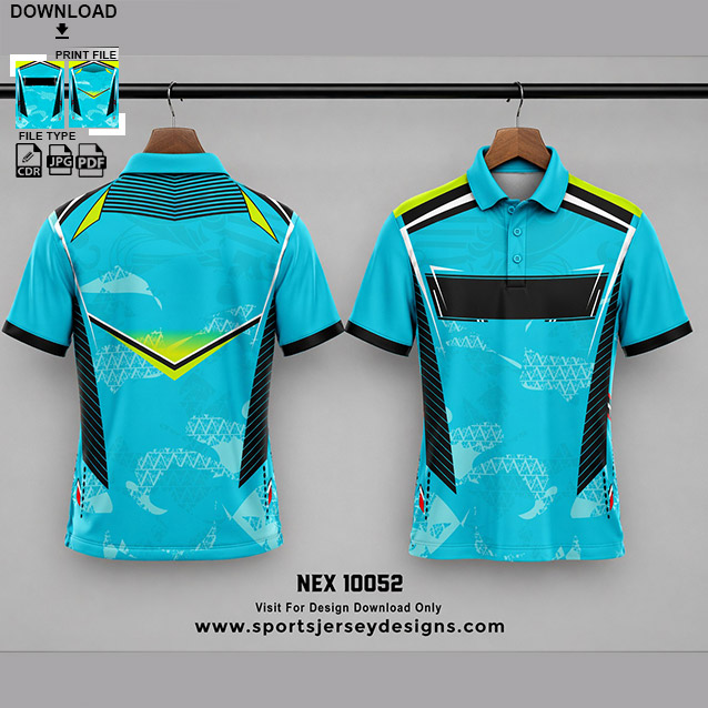 NEX-10052 GREEN AND BLUE SPORTSWEAR SUBLIMATION JERSEY DESIGN