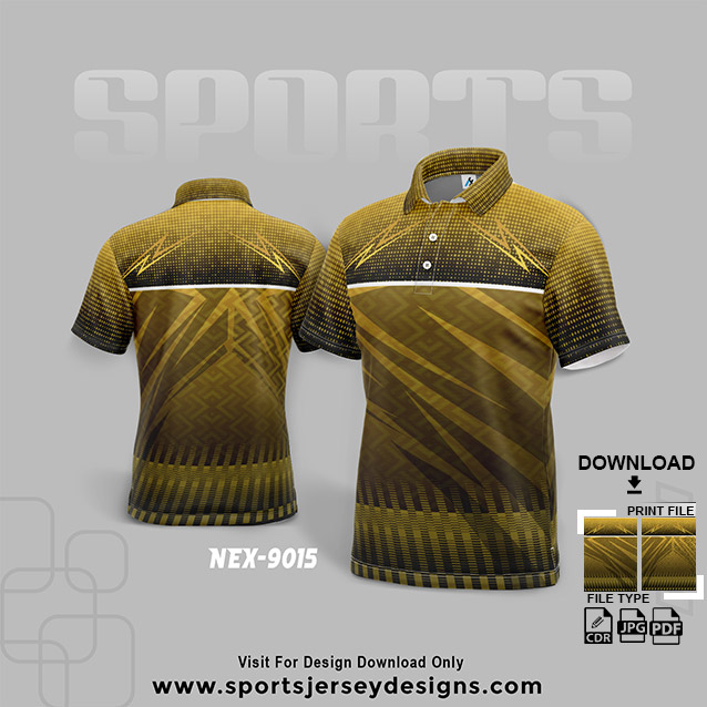NEX-9015 GOLD WITH BLACK SPORTSWEAR SUBLIMATION JERSEY DESIGN