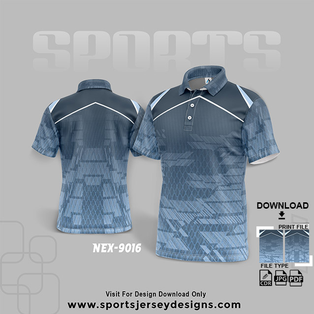 NEX-9016 BLUE WITH GRAY SPORTSWEAR SUBLIMATION JERSEY DESIGN