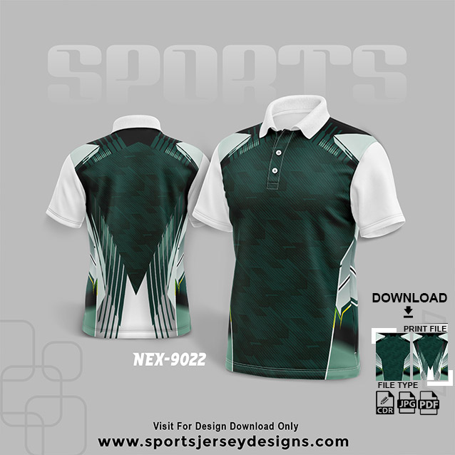 NEX-9022 GREEN WITH WHITE SPORTSWEAR SUBLIMATION JERSEY DESIGN