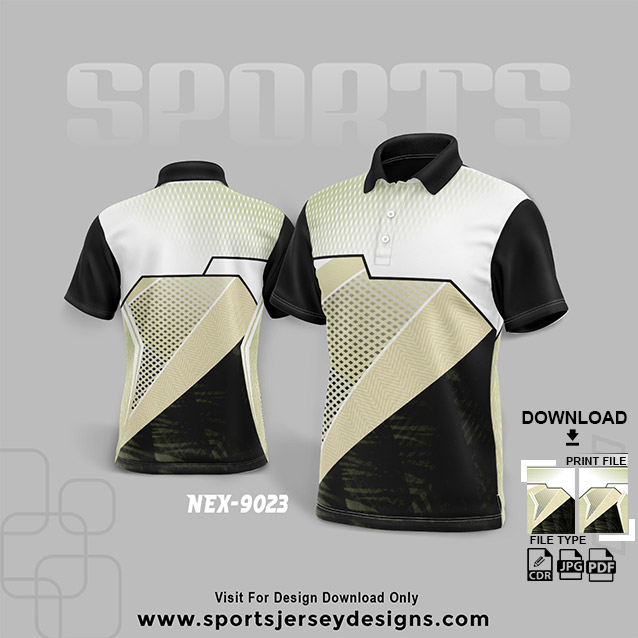 NEX-9023 BLACK WITH WHITE SPORTSWEAR SUBLIMATION JERSEY DESIGN