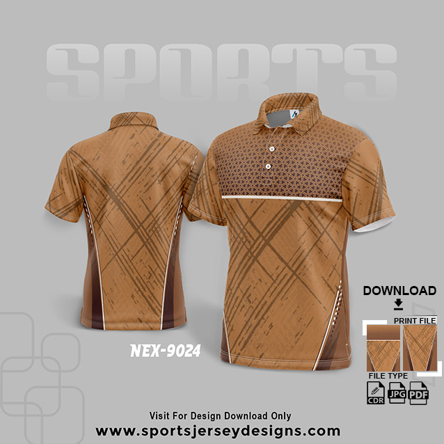 NEX-9024 BROWN WITH WHITE SPORTSWEAR SUBLIMATION JERSEY DESIGN