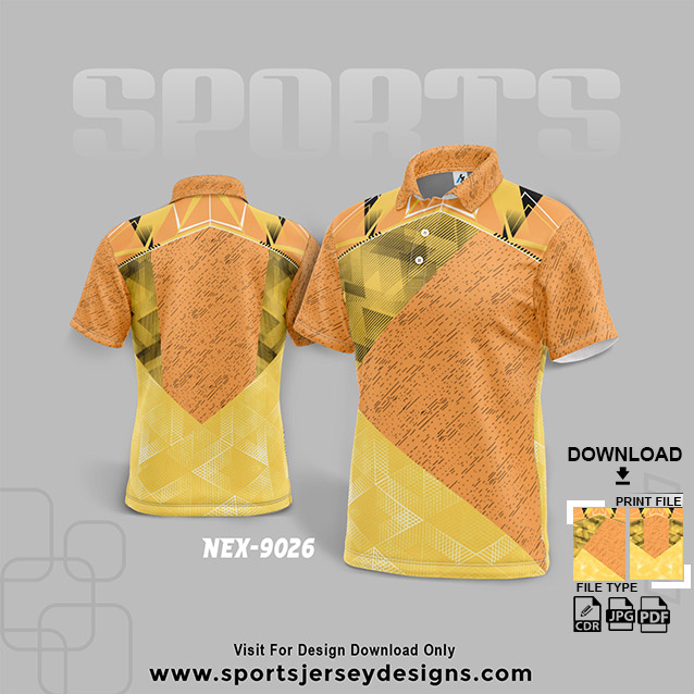 NEX-9026 ORANGE WITH YELLOW SPORTSWEAR SUBLIMATION JERSEY DESIGN