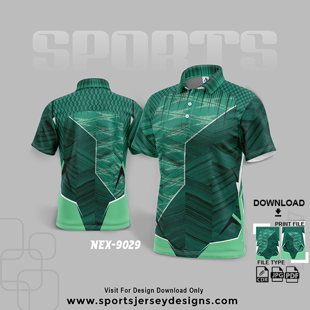 NEX-9029 BLACK WITH GREEN SPORTSWEAR SUBLIMATION JERSEY DESIGN
