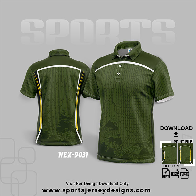 NEX-9031 BLACK WITH GREEN SPORTSWEAR SUBLIMATION JERSEY DESIGN