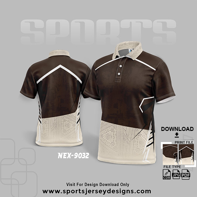 NEX-9032 BLACK WITH BROWN SPORTSWEAR SUBLIMATION JERSEY DESIGN