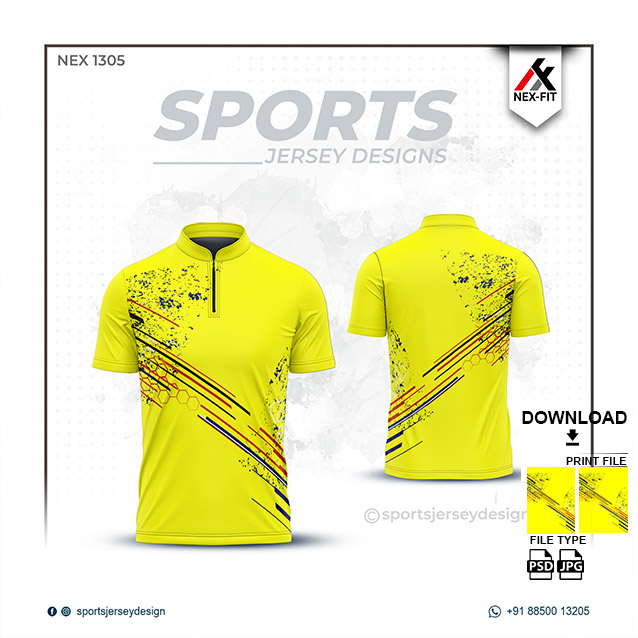 NEX-1305 YELLOW SPORTSWEAR SUBLIMATION JERSEY DESIGN