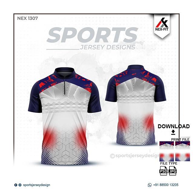 NEX-1307 BLACK WITH WHITE SPORTSWEAR SUBLIMATION JERSEY DESIGN