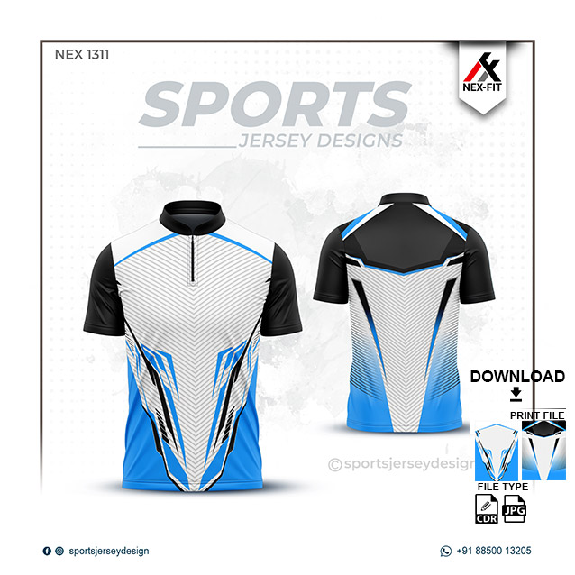 NEX-1311 BLUE WITH GRAY SPORTSWEAR SUBLIMATION JERSEY DESIGN