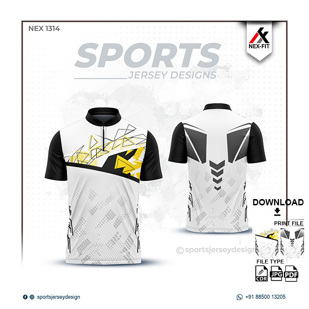 NEX-1314 YELLOW WITH GRAY SPORTSWEAR SUBLIMATION JERSEY DESIGN