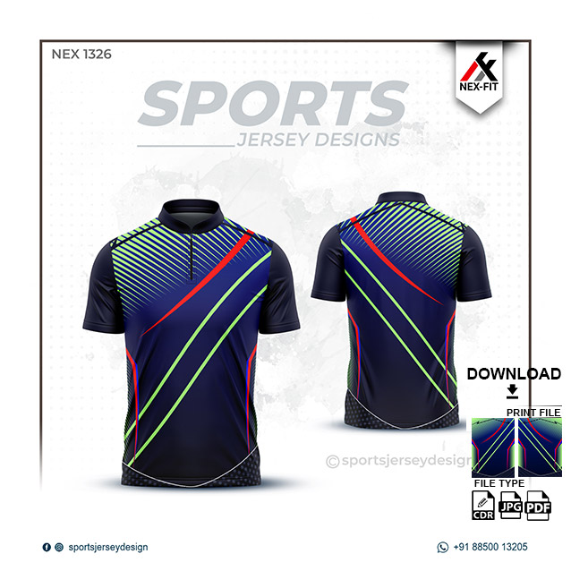 NEX-1326 GREEN WITH BLUE SPORTSWEAR SUBLIMATION JERSEY DESIGN