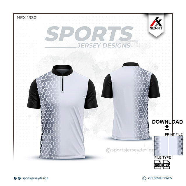NEX-1330 GRAY WITH BLACK SPORTSWEAR SUBLIMATION JERSEY DESIGN