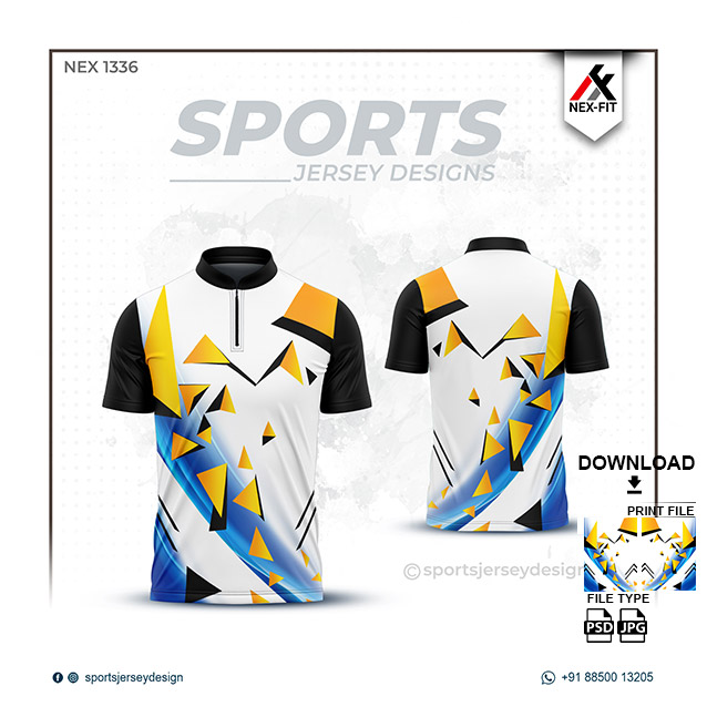 NEX-1331 BLUE WITH WHITE SPORTSWEAR SUBLIMATION JERSEY DESIGN