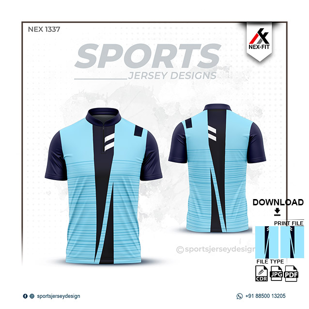 NEX-1337 BLUE WITH BLACK SPORTSWEAR SUBLIMATION JERSEY DESIGN