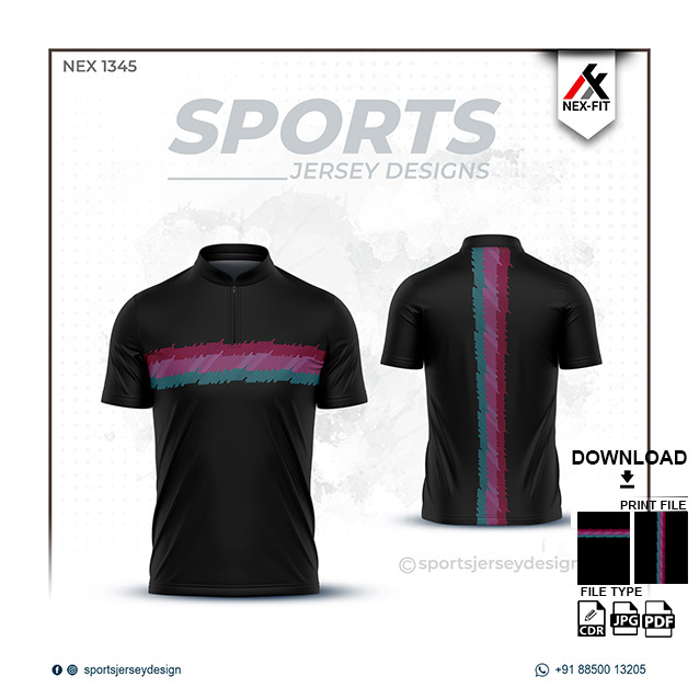 NEX-1345 BLACK SPORTSWEAR SUBLIMATION JERSEY DESIGN