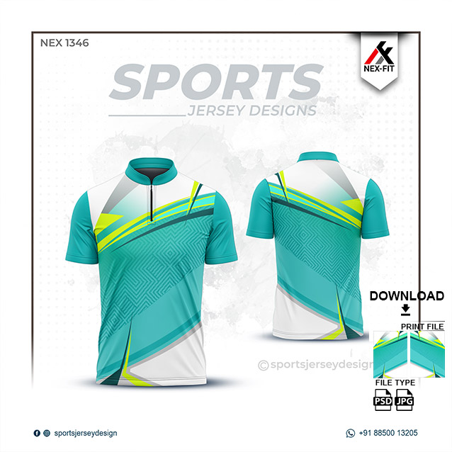 NEX-1346 GREEN WITH WHITE SPORTSWEAR SUBLIMATION JERSEY DESIGN