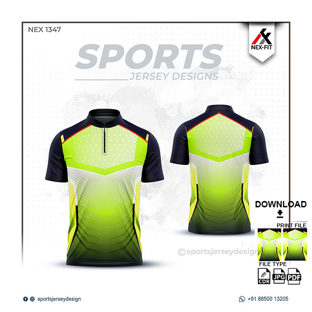 NEX-1347 GREEN WITH BLACK SPORTSWEAR SUBLIMATION JERSEY DESIGN