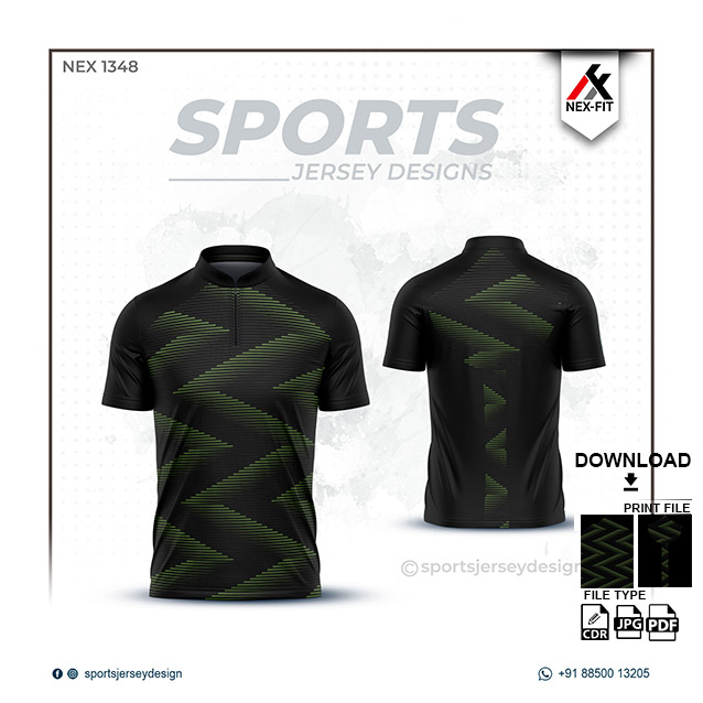 NEX-1348 GREEN WITH BLACK SPORTSWEAR SUBLIMATION JERSEY DESIGN