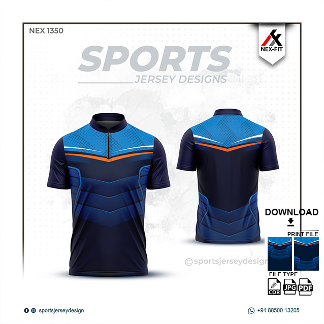 NEX-1341 BLUE SPORTSWEAR SUBLIMATION JERSEY DESIGN