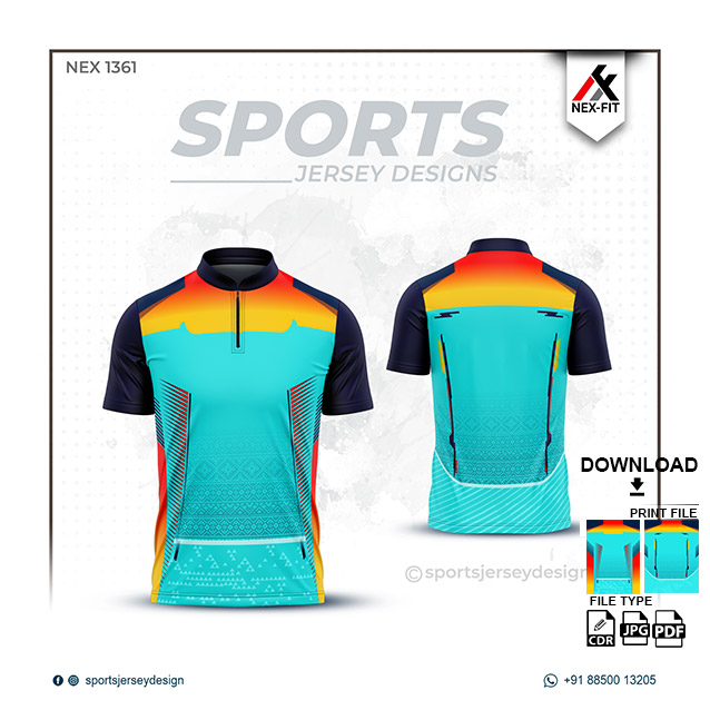 NEX-1361 GREEN WITH BLUE SPORTSWEAR SUBLIMATION JERSEY DESIGN